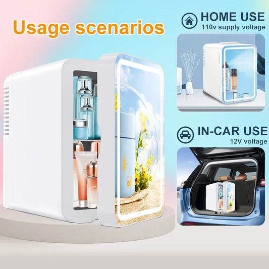Mini Réfrigérateur à Maquillage LED 6L — Chaud & Froid, Portable