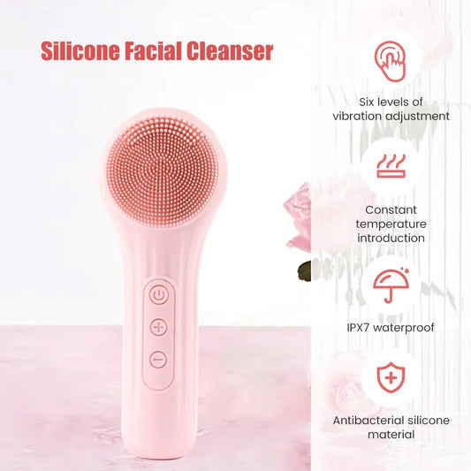 Brosse Nettoyante Visage en Silicone — Vibrations Ultrasoniques
