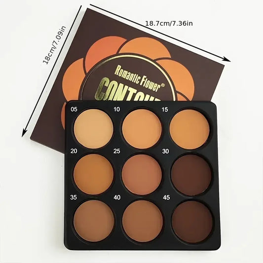 Palette Fond de Teint 9 Couleurs — Contouring, Correcteur & Anti-Brillance