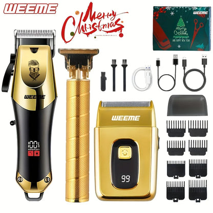 Set de tondeuses professionnelles dorées 3 pièces