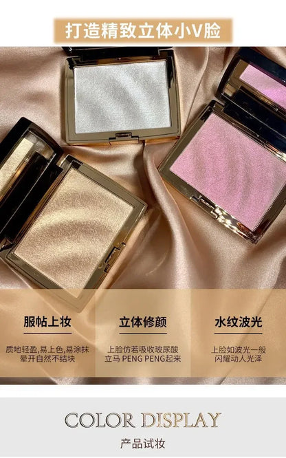 Palette Highlighter & Bronzer Illuminateur — Poudre Shimmer Dorée, Contouring Visage