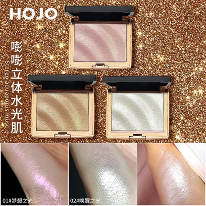 Palette Highlighter & Bronzer Illuminateur — Poudre Shimmer Dorée, Contouring Visage