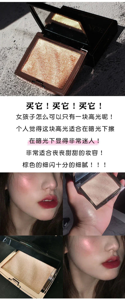 Palette Highlighter & Bronzer Illuminateur — Poudre Shimmer Dorée, Contouring Visage
