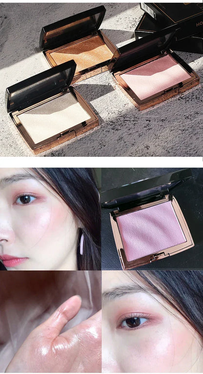 Palette Highlighter & Bronzer Illuminateur — Poudre Shimmer Dorée, Contouring Visage