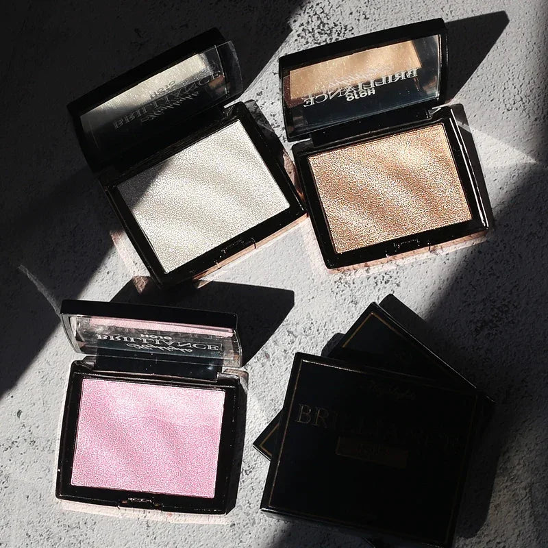 Palette Highlighter & Bronzer Illuminateur — Poudre Shimmer Dorée, Contouring Visage