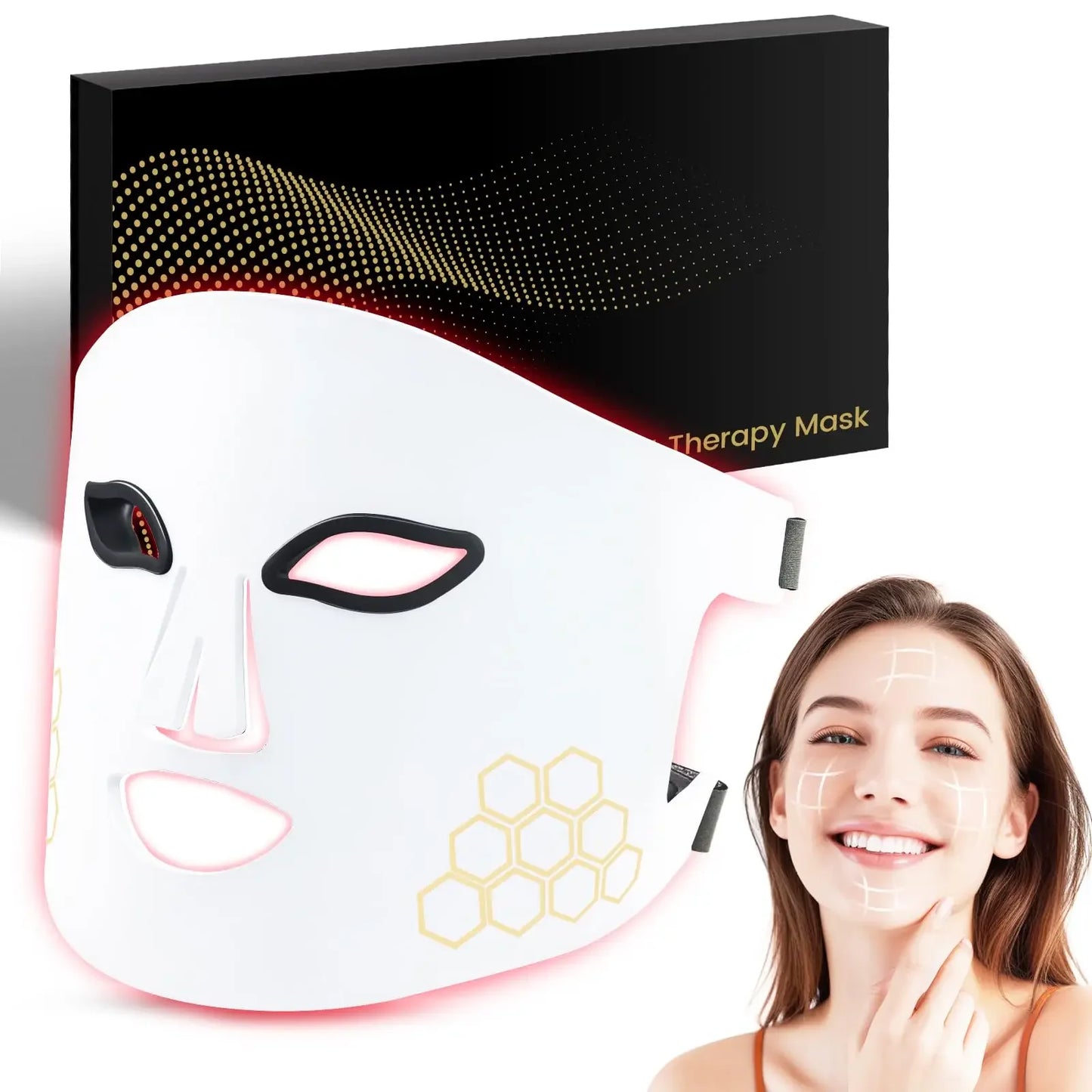 Masque LED Facial — Thérapie Lumineuse Anti-Acné & Rajeunissement