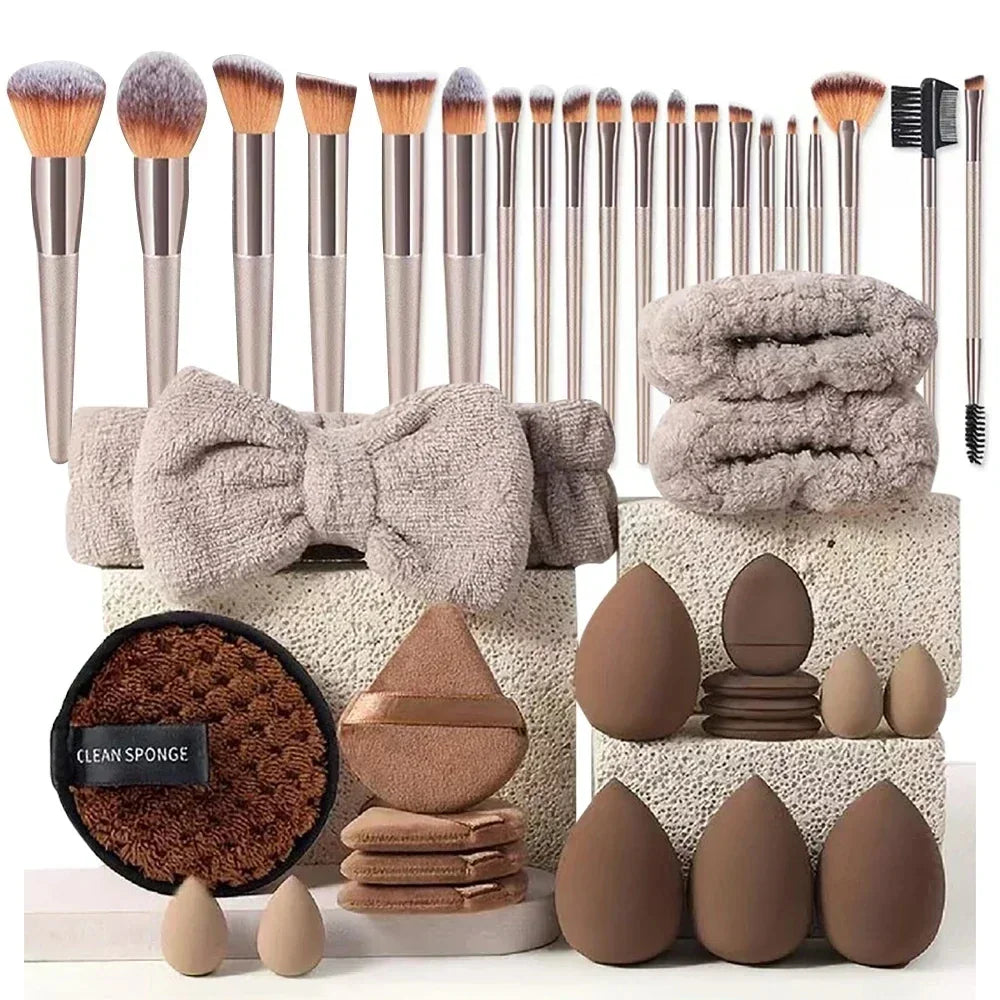 Set de Pinceaux Maquillage Professionnel — 8 à 40 Pièces, Poils Doux
