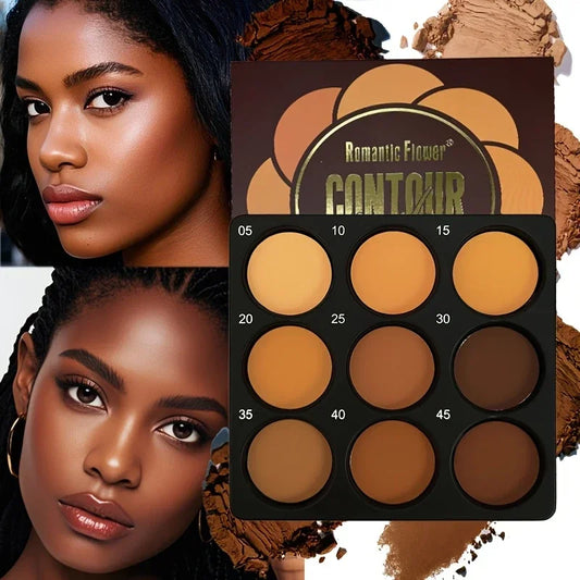 Palette Fond de Teint 9 Couleurs — Contouring, Correcteur & Anti-Brillance