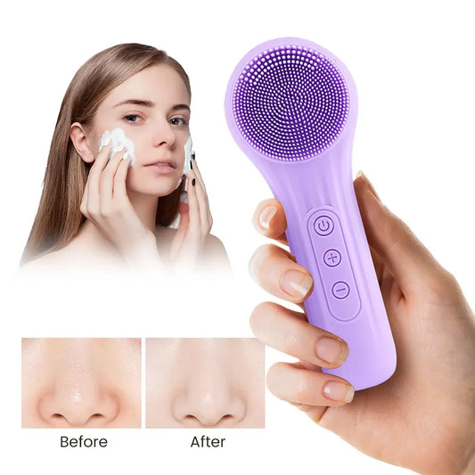 Brosse Nettoyante Visage en Silicone — Vibrations Ultrasoniques
