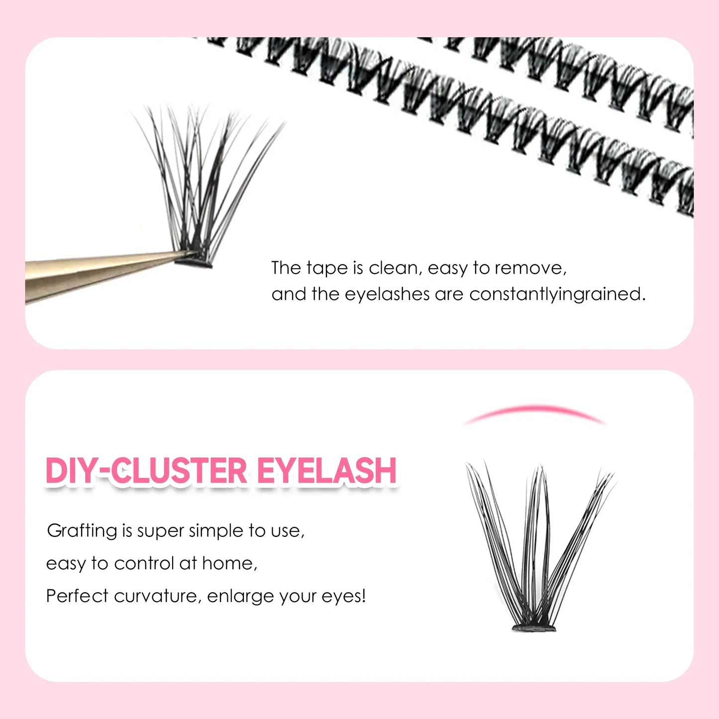 Kit Extension de Cils DIY — 200 Clusters, Colle & Pince Incluses