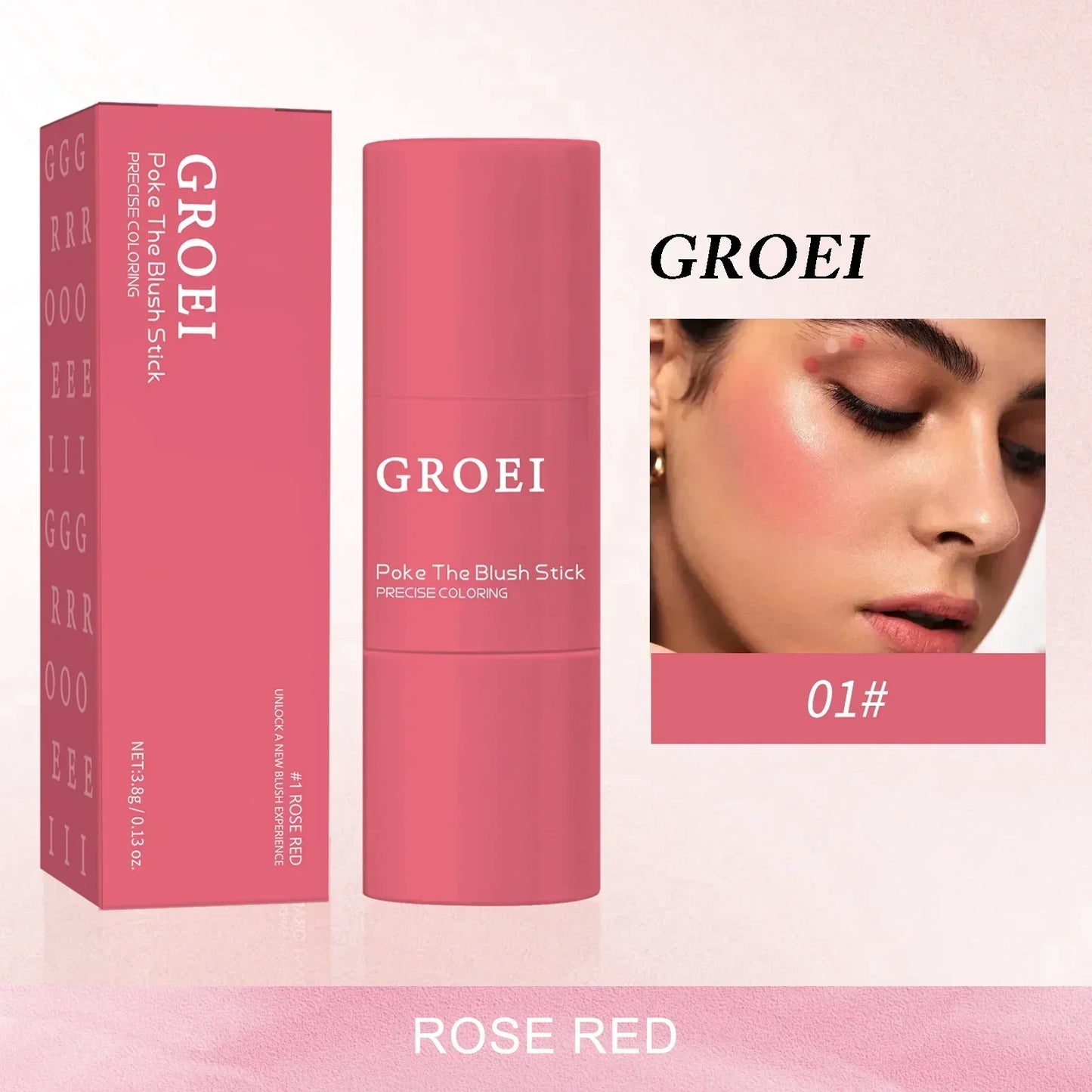 Blush Stick Double Embout 3-en-1 — Joues & Lèvres, Waterproof Longue Tenue