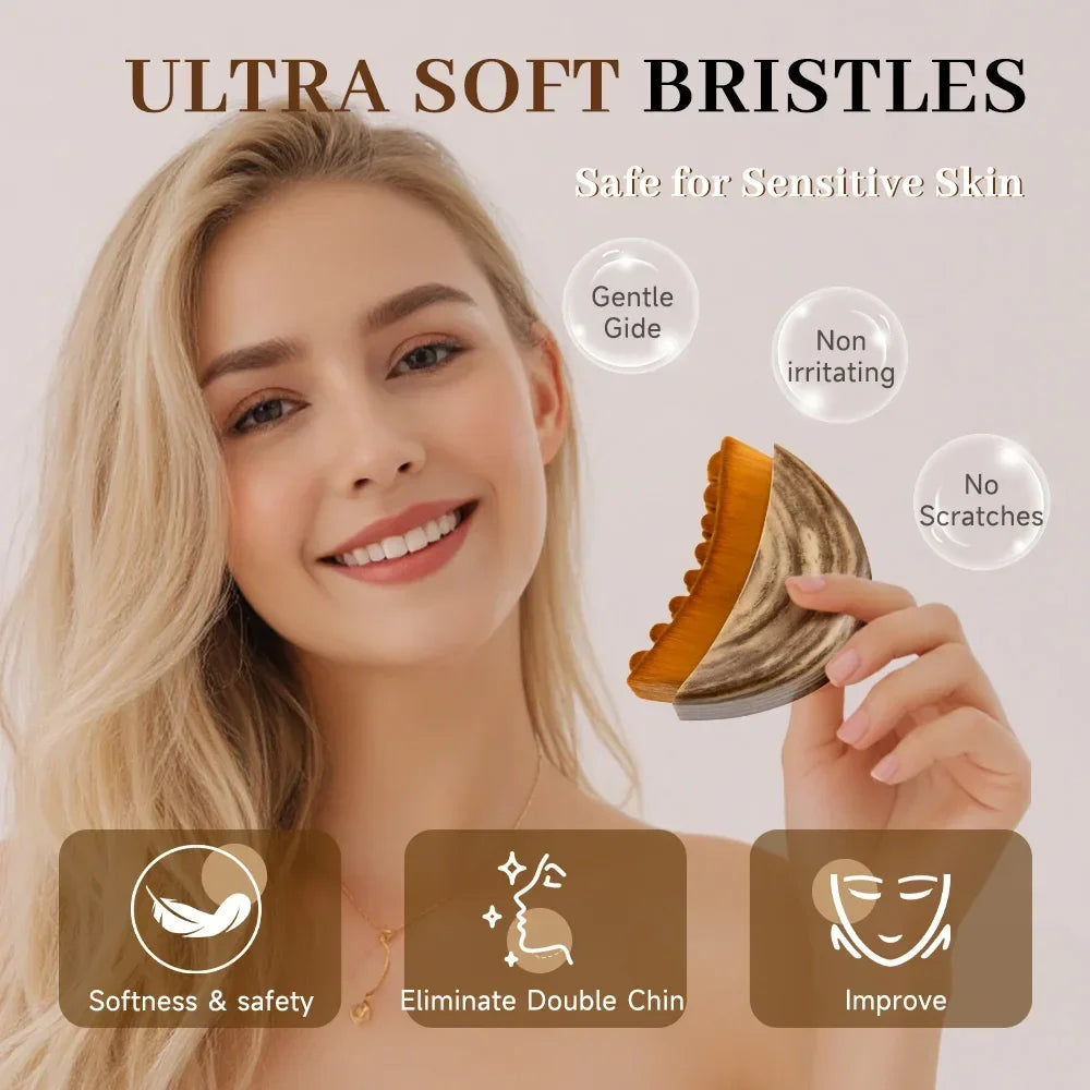 Brosse de Contour Facial — Drainage Lymphatique & Sculpture du Visage