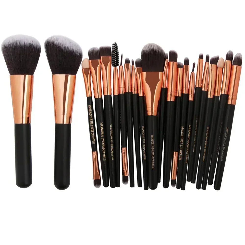 Set de Pinceaux Maquillage Professionnel avec Pochette — 13 ou 22 Pièces