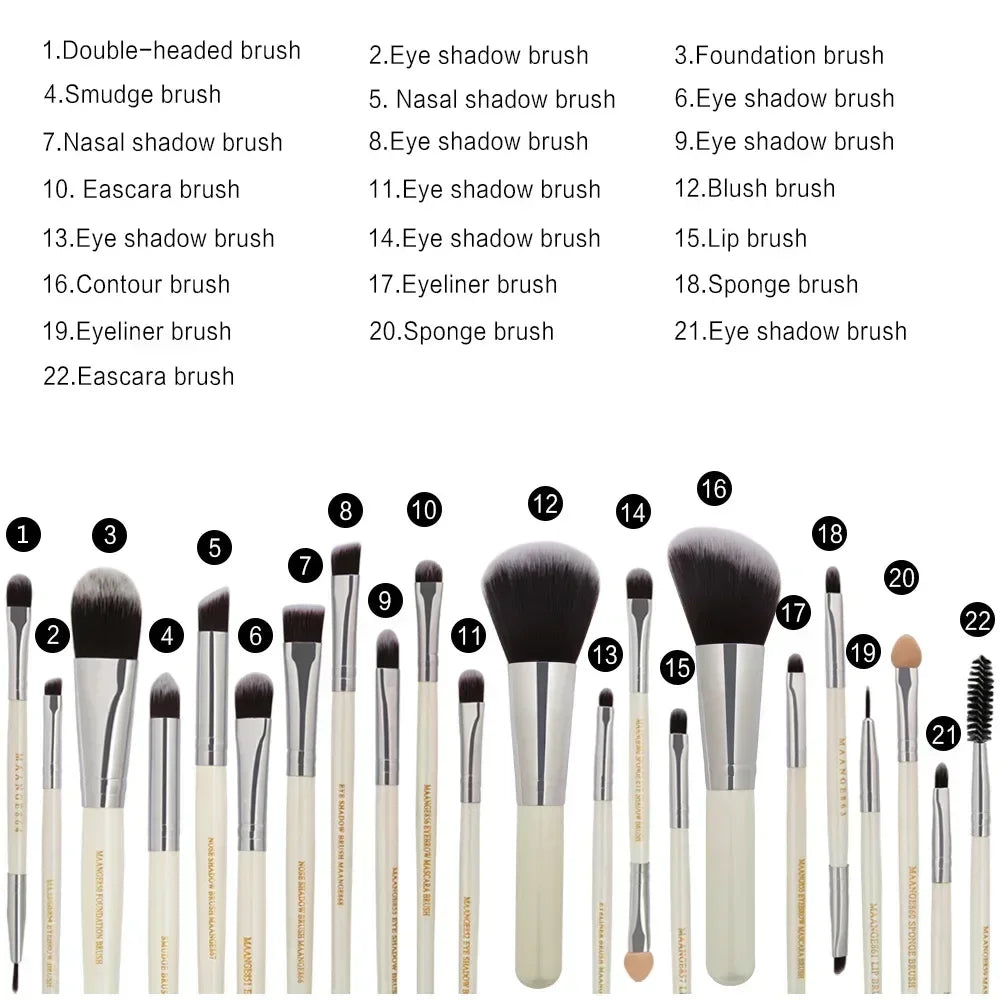 Set de Pinceaux Maquillage Professionnel avec Pochette — 13 ou 22 Pièces