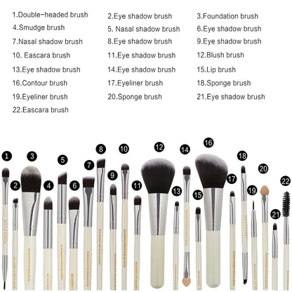Set de Pinceaux Maquillage Professionnel avec Pochette — 13 ou 22 Pièces