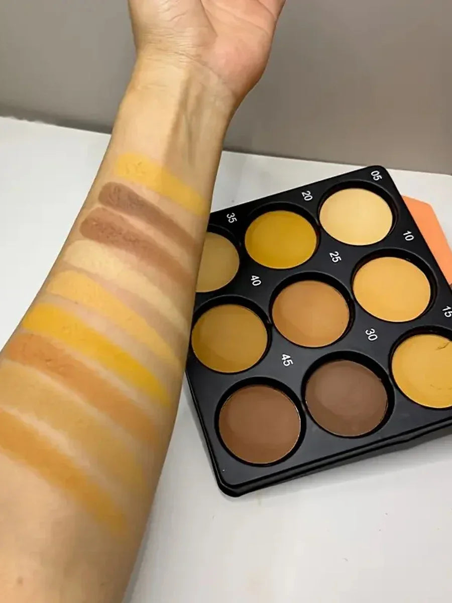 Palette Fond de Teint 9 Couleurs — Contouring, Correcteur & Anti-Brillance