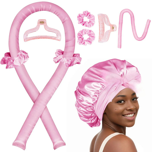 Tige à friser sans chaleur, capuchon de nuit, ruban sans chaleur, bigoudis paresseux, bandeau, bigoudis, bandeau doux, outils de coiffure