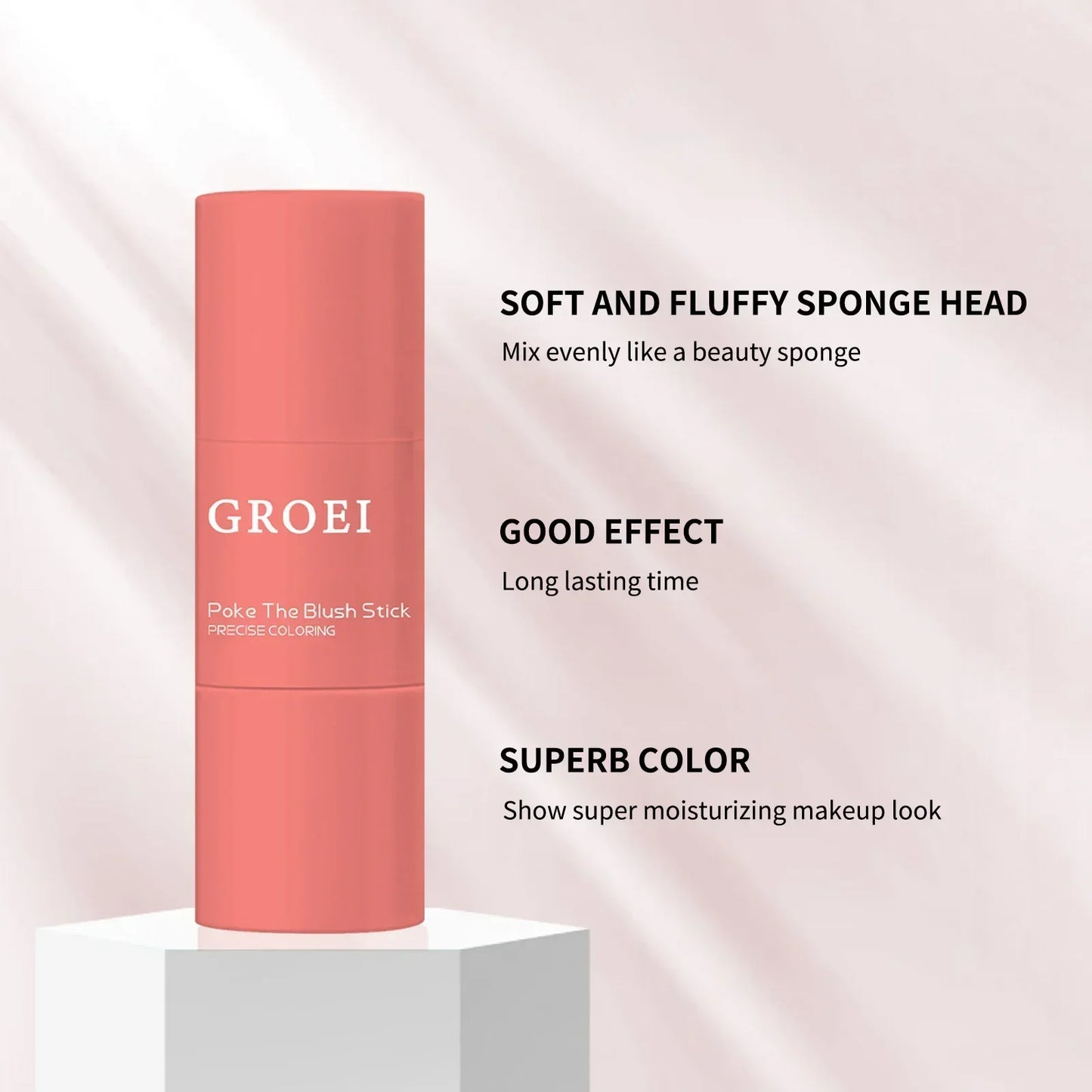 Blush Stick Double Embout 3-en-1 — Joues & Lèvres, Waterproof Longue Tenue