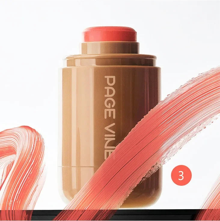 Blush Stick 3-en-1 — Joues, Lèvres & Contour, Longue Tenue