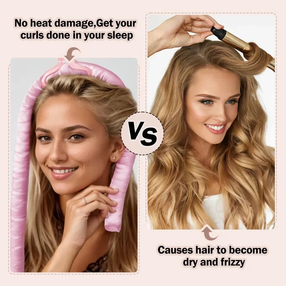 Tige à friser sans chaleur, capuchon de nuit, ruban sans chaleur, bigoudis paresseux, bandeau, bigoudis, bandeau doux, outils de coiffure