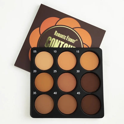 Palette Fond de Teint 9 Couleurs — Contouring, Correcteur & Anti-Brillance