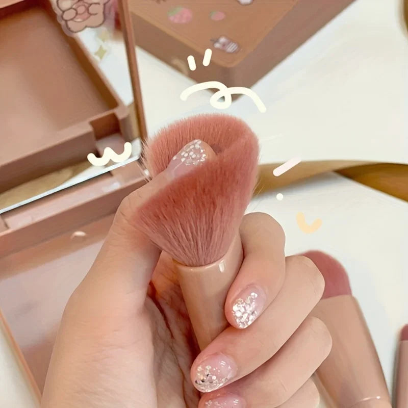 Set 5 Pinceaux Maquillage de Voyage — Pliable avec Miroir Intégré