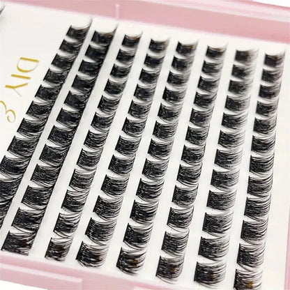 Kit Extension de Cils Individuels — 384 Pièces, Courbure D, Multi-longueurs