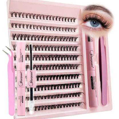 Kit Extension de Cils DIY — 200 Clusters, Colle & Pince Incluses