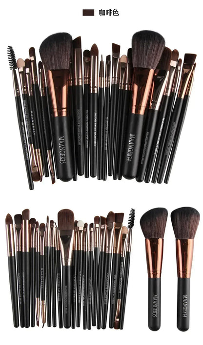 Set de Pinceaux Maquillage Professionnel avec Pochette — 13 ou 22 Pièces