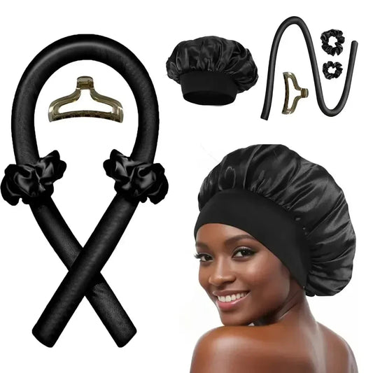 Tige à friser sans chaleur, capuchon de nuit, ruban sans chaleur, bigoudis paresseux, bandeau, bigoudis, bandeau doux, outils de coiffure