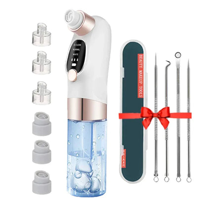 Aspirateur Électrique Points Noirs — Nettoyeur de Pores avec Cycle d'Eau, Rechargeable USB