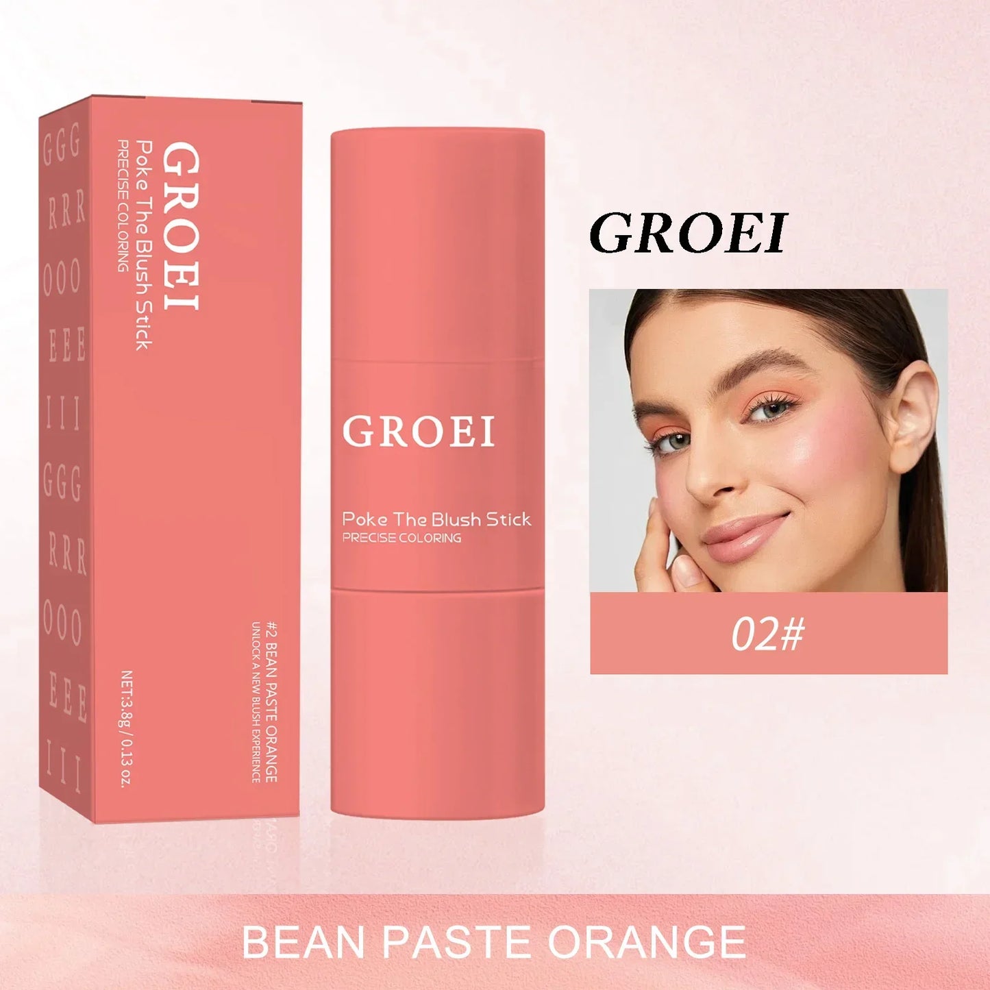 Blush Stick Double Embout 3-en-1 — Joues & Lèvres, Waterproof Longue Tenue