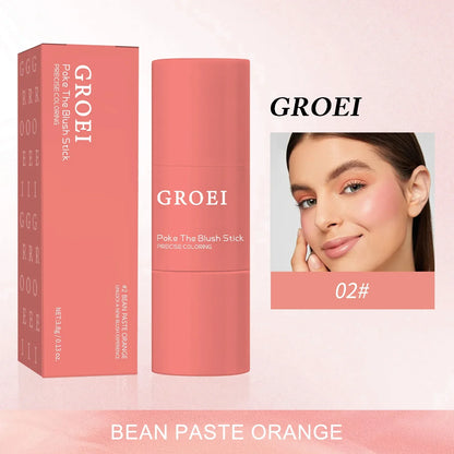 Blush Stick Double Embout 3-en-1 — Joues & Lèvres, Waterproof Longue Tenue