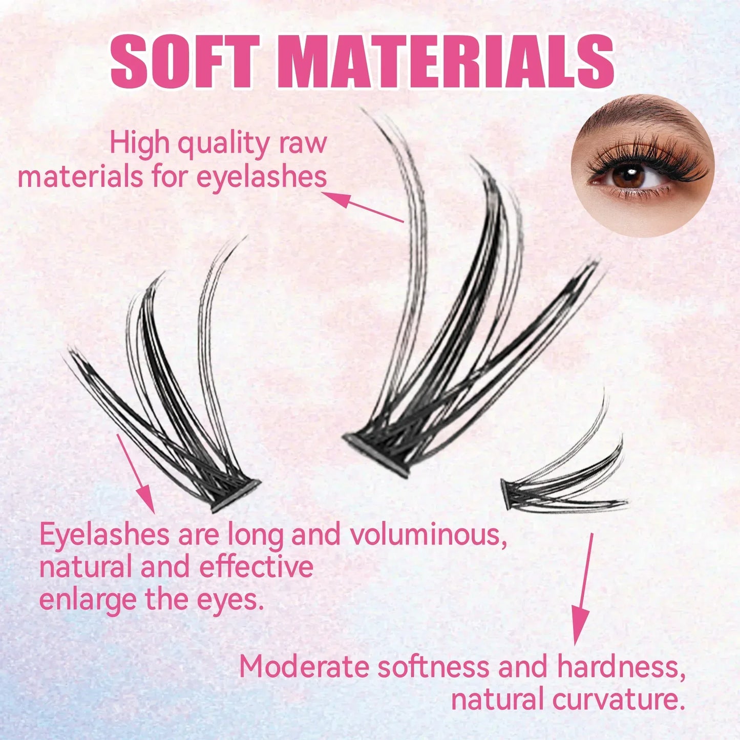 Kit Extension de Cils DIY — 200 Clusters, Colle & Pince Incluses