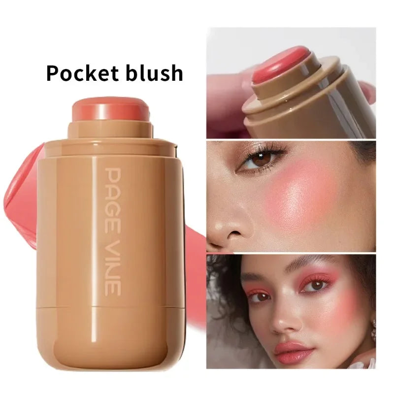 Blush Stick 3-en-1 — Joues, Lèvres & Contour, Longue Tenue