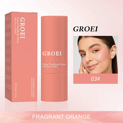 Blush Stick Double Embout 3-en-1 — Joues & Lèvres, Waterproof Longue Tenue