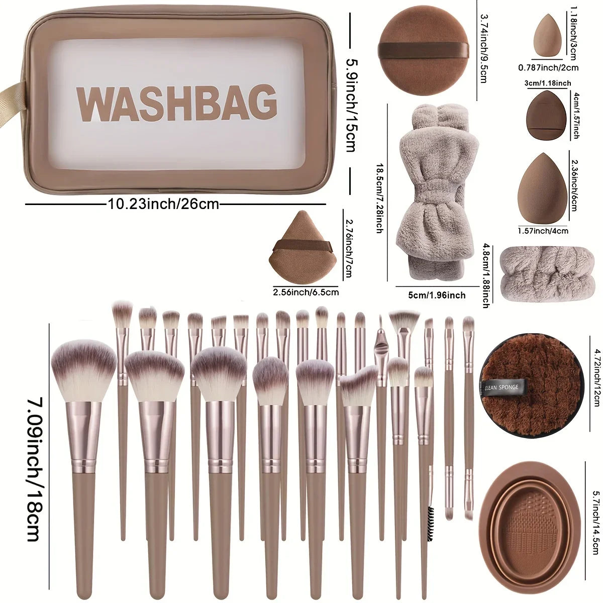 Ensemble de pinceaux de maquillage professionnel 52PCS